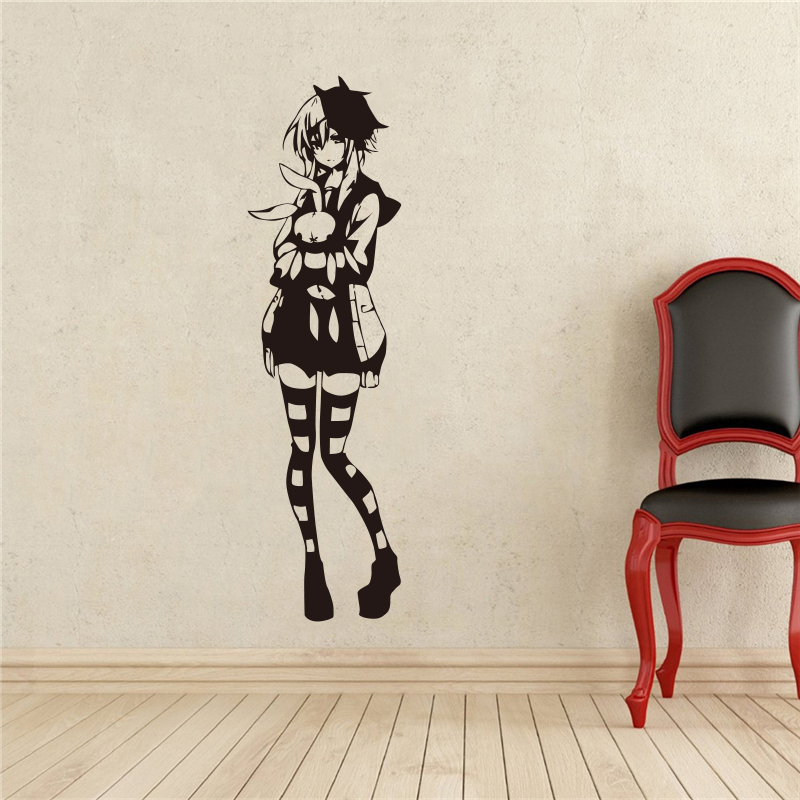 Anime Girl Sitting On Knees Drawing